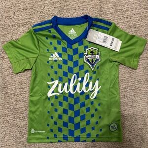 Adidas Kids Sounders Soccer Jersey. New 4T